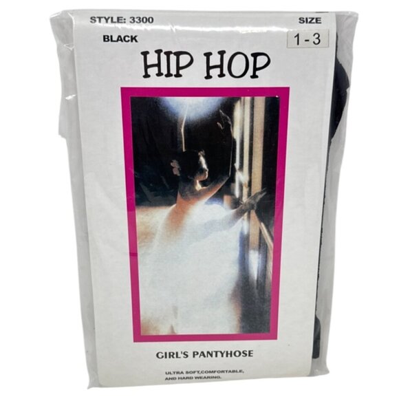 Hip Hop Girls Pantyhose Black Size 1-3 Style 3300 Durable & Comfortable - Picture 1 of 2